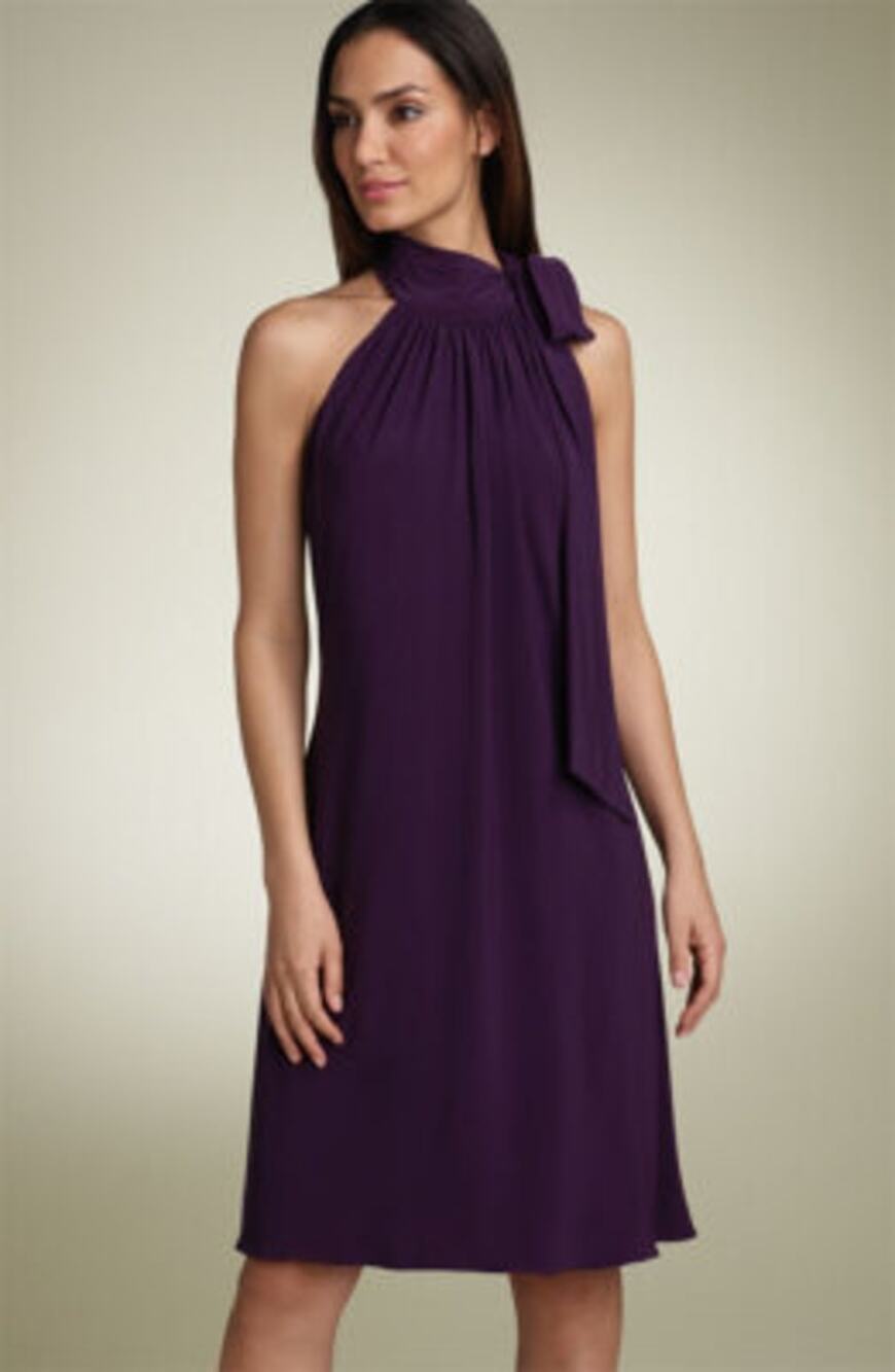 Eliza J Tie Neck Halter Jersey Dress Plum Purple Women's Size 4